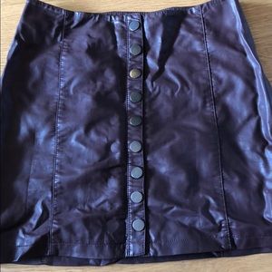Free People Faux Leather Skirt SZ 4
